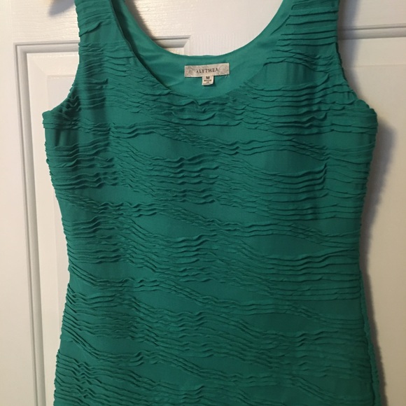 Women Alythea Fitted Green Sleeveless Medium Above Knee Ribbed Detail - Picture 3 of 8